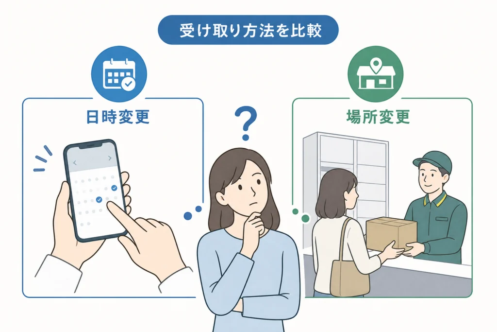期限内に受け取るなら、日時変更と場所変更を比べる