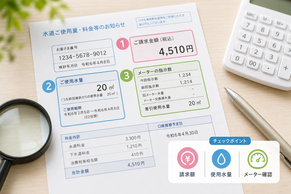 検針票のどこを見れば請求額を読み解ける？