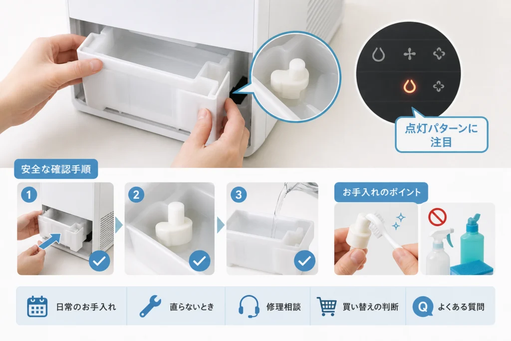 水が入っているのに給水ランプが消えない原因