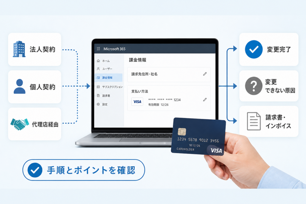 法人向けMicrosoft 365の支払い方法・カードを変更する手順
