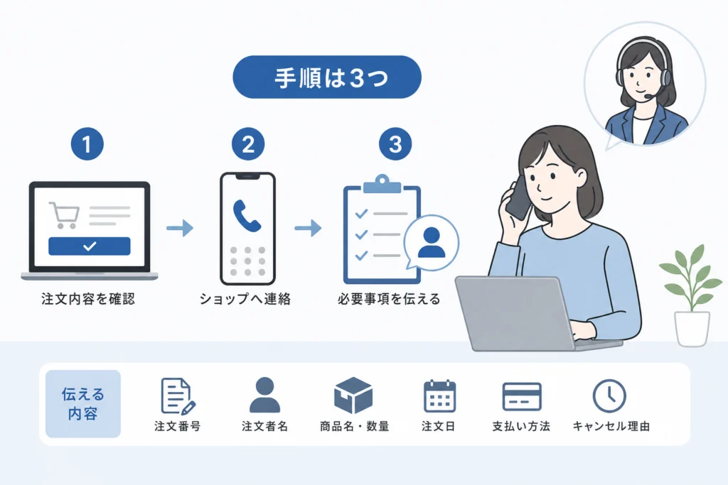 注文キャンセルの手順と問い合わせ時に伝える内容