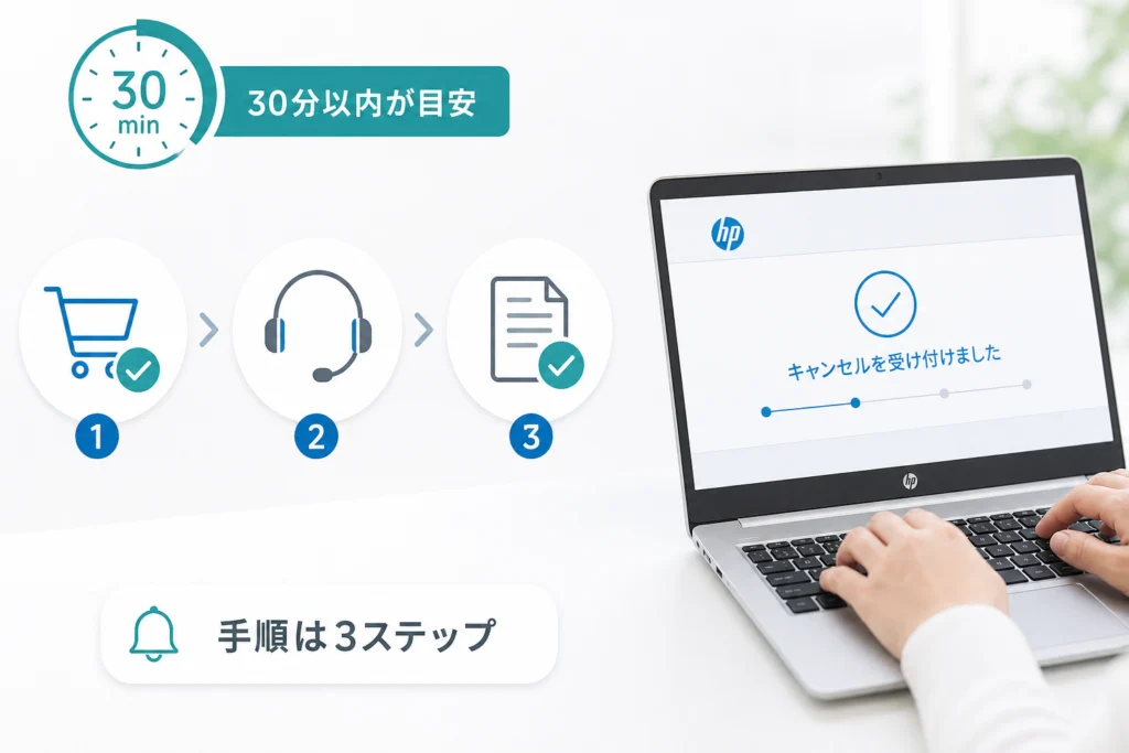 注文受付後30分以内にキャンセルする手順