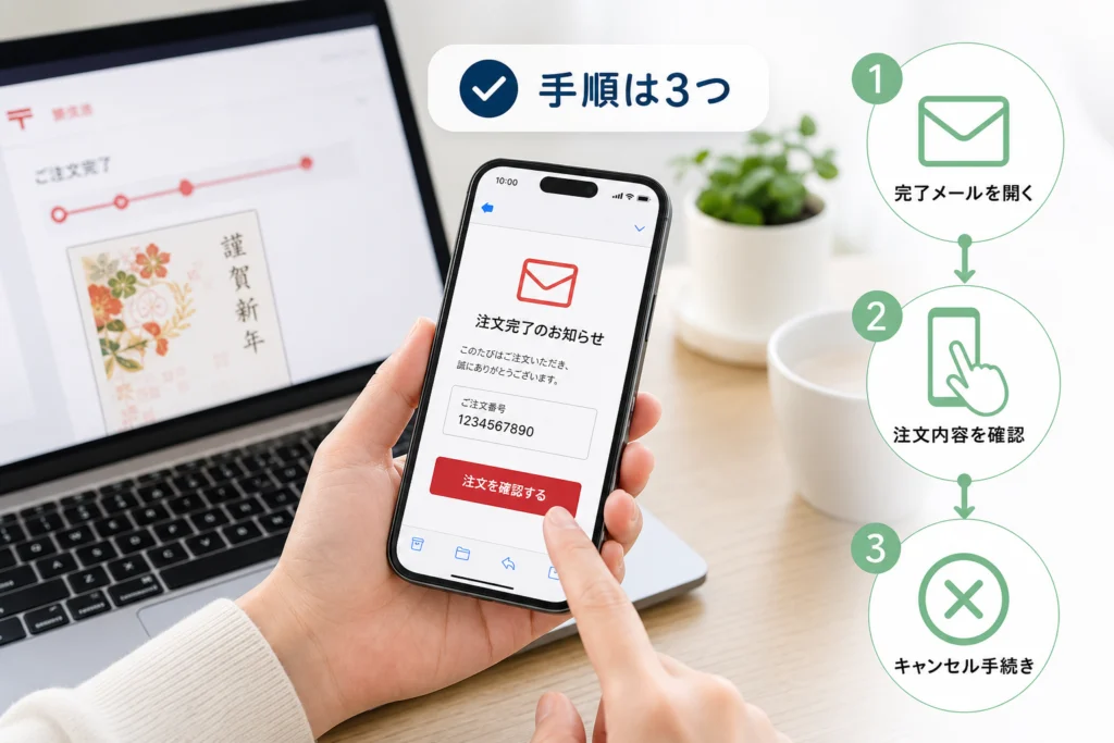 注文完了メールからキャンセルする手順
