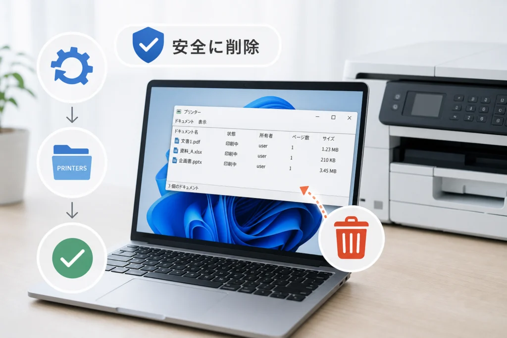 消えない印刷キューを削除するには？