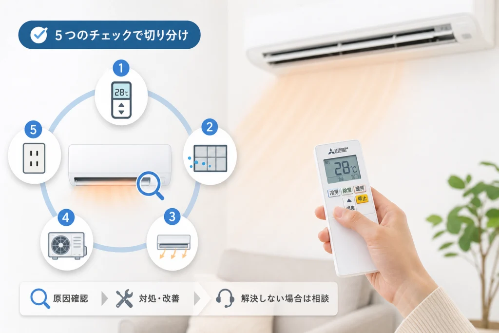 温風が出ない・動かないときは何から切り分ける？