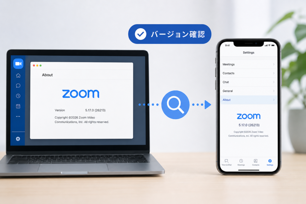 現在のZoomバージョンを確認する方法【PC・スマホ】