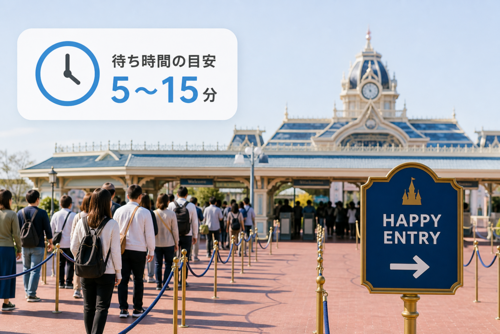 現地検証で判明！ハッピーエントリーで入園列にどれくらい並ぶかというリアルな待ち時間