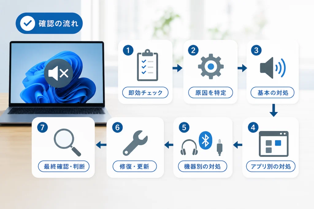 症状から、どこを調べるか決めるには？