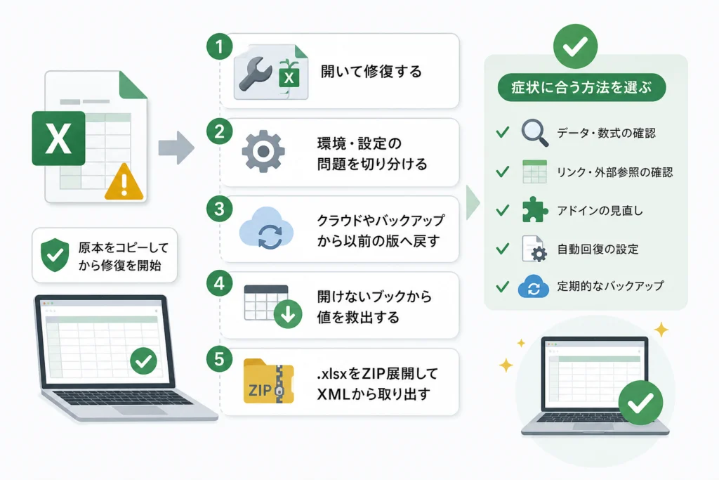 症状から、どの復旧方法を選ぶ？