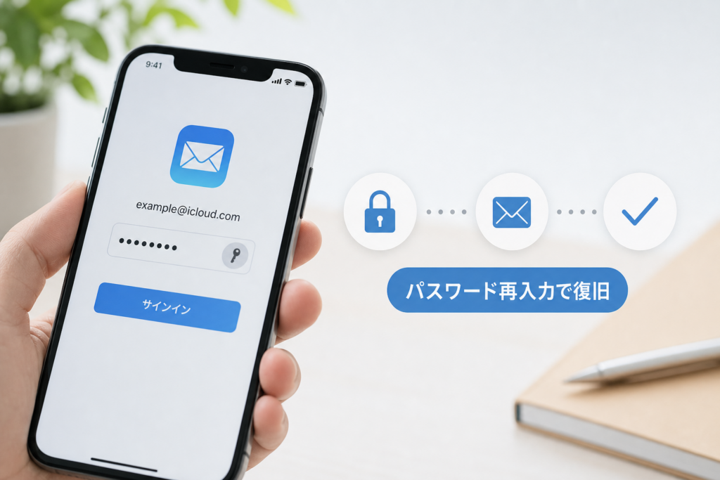 症状・エラー別のiPhoneメール復旧手順（パスワード再入力から）