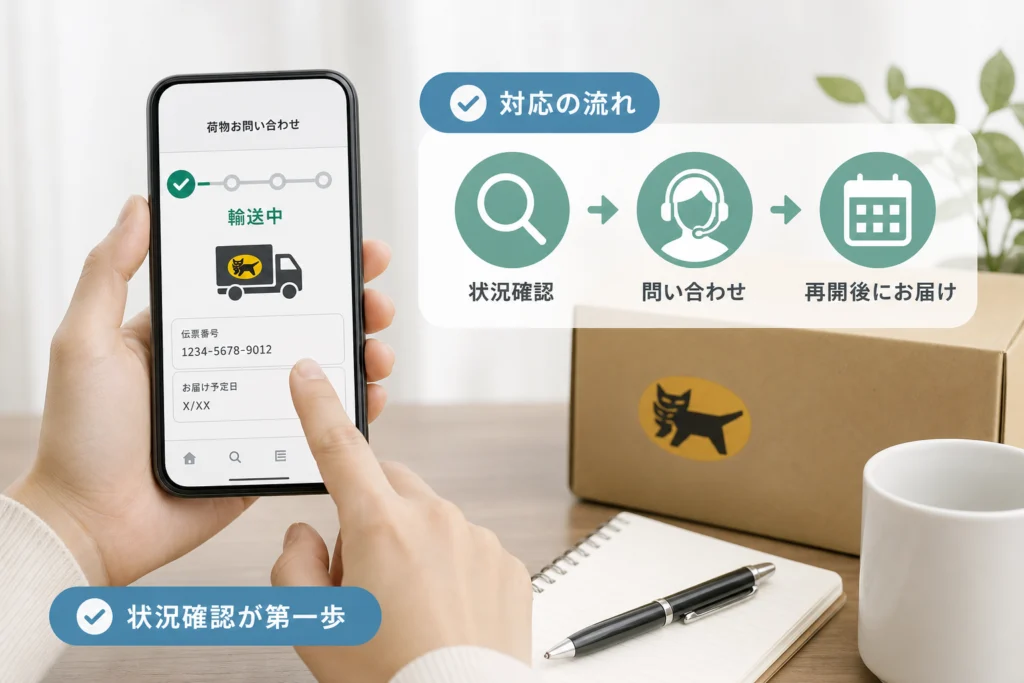 発送済みの荷物が届かないときの対応と再開後の見通し