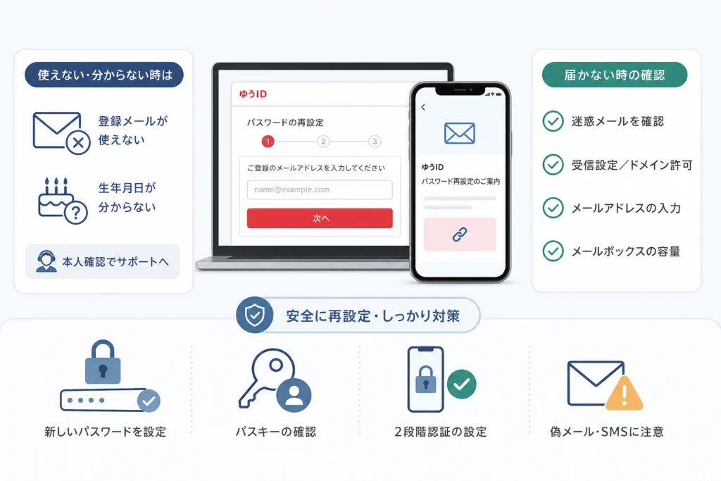 登録メールアドレスが使えない・生年月日が分からない場合は？