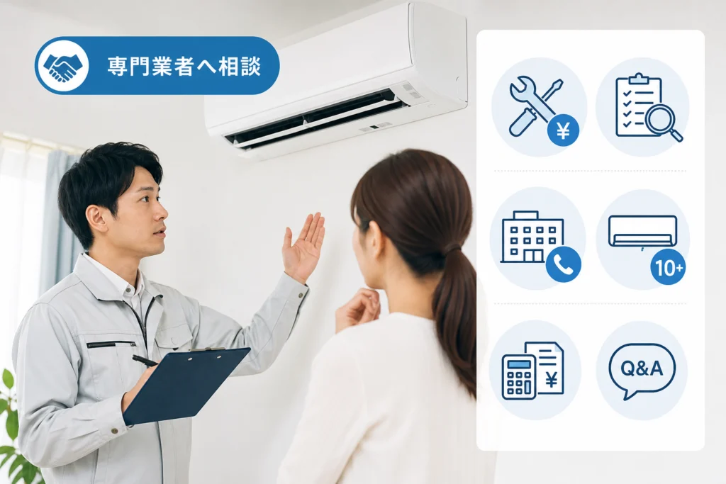 確認で改善しないときはメーカー・専門業者へ修理を依頼