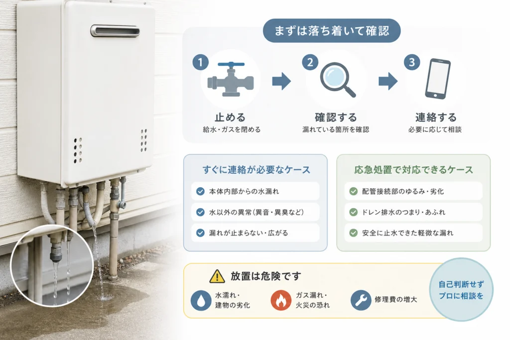 給湯器の水漏れは自分で直せる?