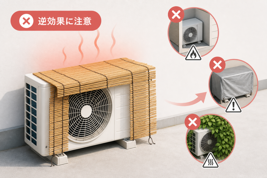 絶対にやってはいけない室外機のNG暑さ対策と故障リスク