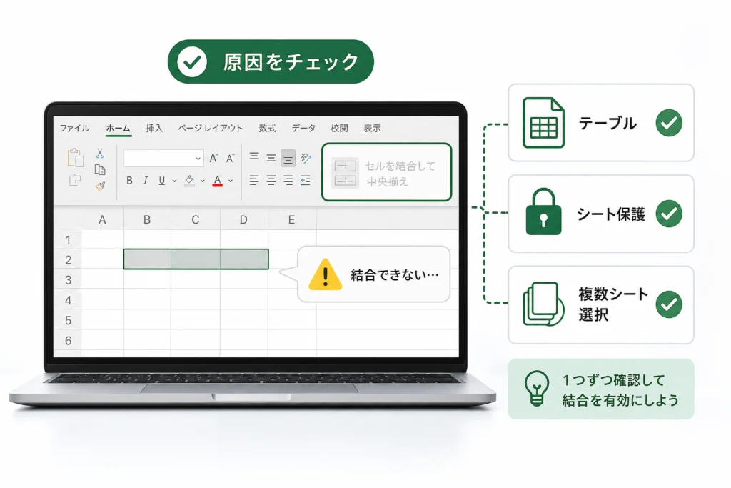 編集中・複数シート選択・旧共有設定を確認する