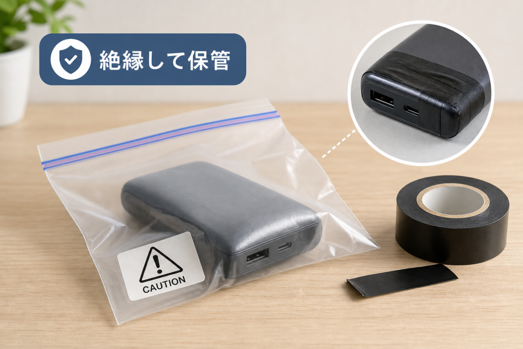 膨らんだモバイルバッテリーを安全に保管・絶縁する方法