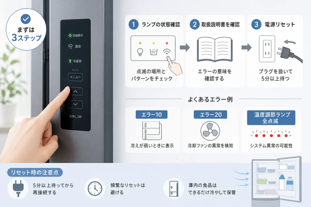自分でできる確認と電源リセットの注意点