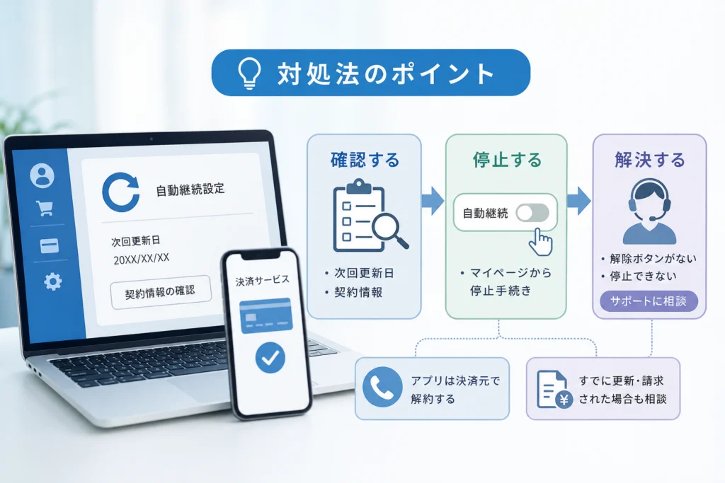 解除ボタンがない・停止できない場合の対処法