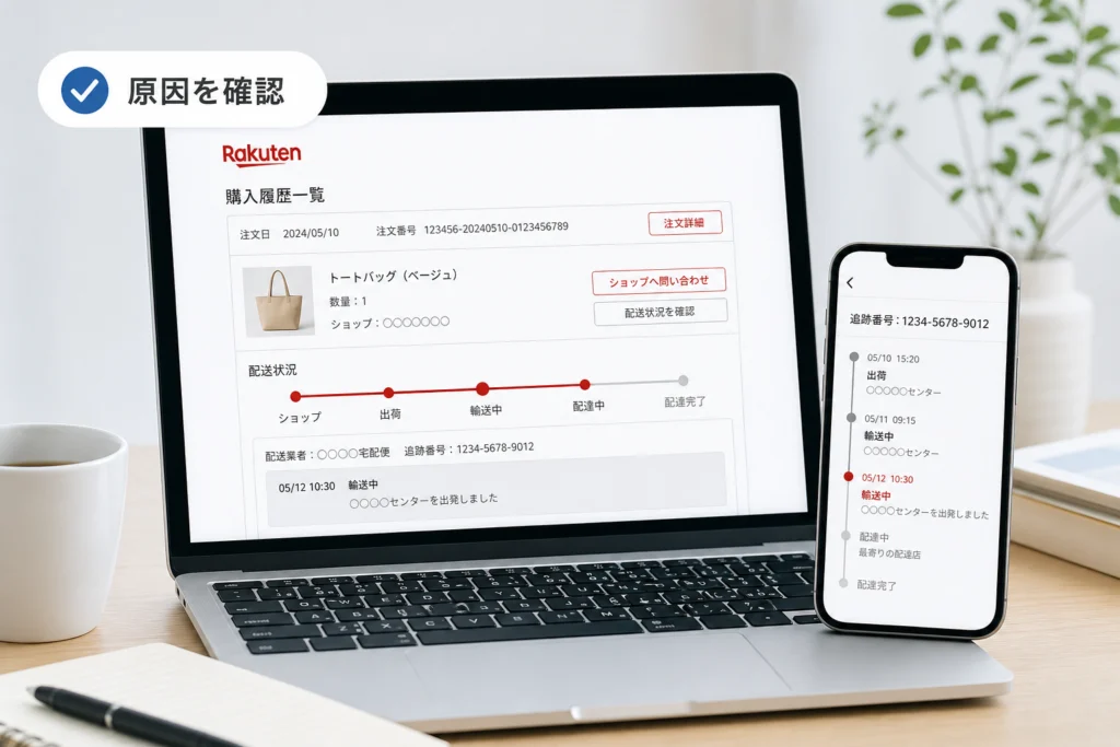 購入履歴と追跡情報で未着の原因を確認する