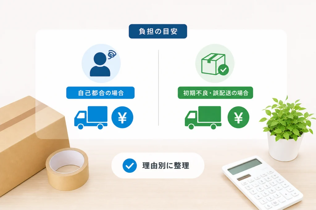 返品送料・手数料はいくら?理由別に負担を整理