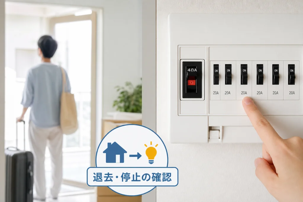 退去当日の立ち会い・ブレーカーと解約し忘れへの対応