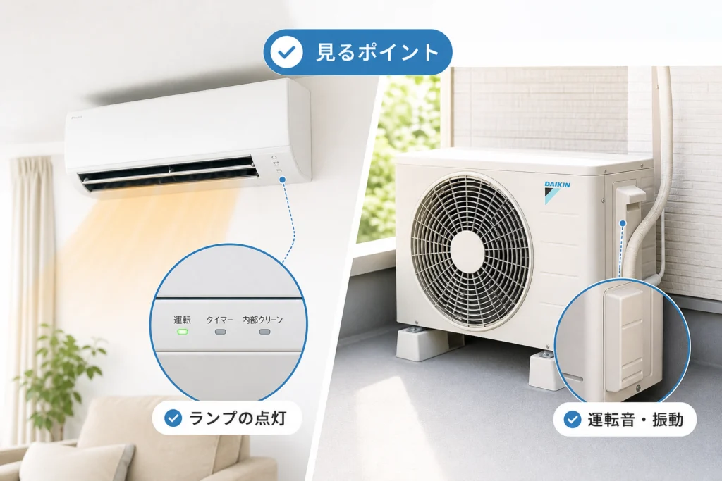 運転中は室内機と室外機のどこを見る?
