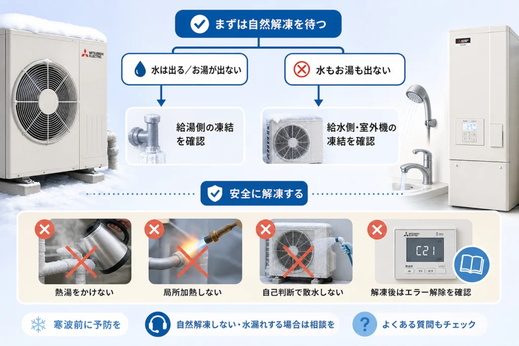 配管の凍結と室外機ファンの着氷は、対処を分ける