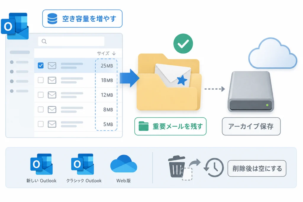 重要メールを残しながら容量を減らす保存・アーカイブ方法
