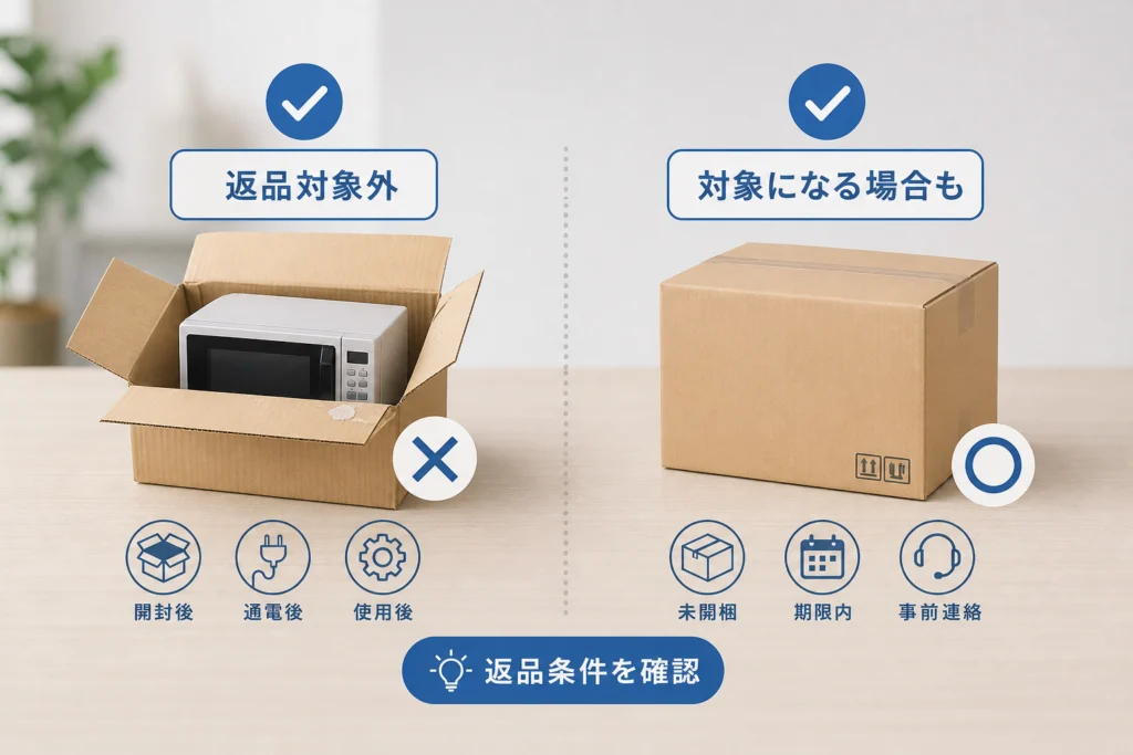 開封後・通電後は返品できる?未開梱でも対象外になる理由