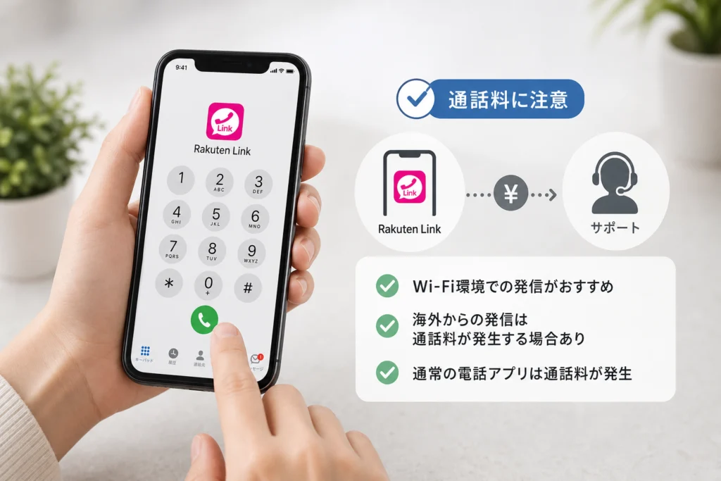 電話問い合わせの通話料は？Rakuten Linkから発信するときの注意点