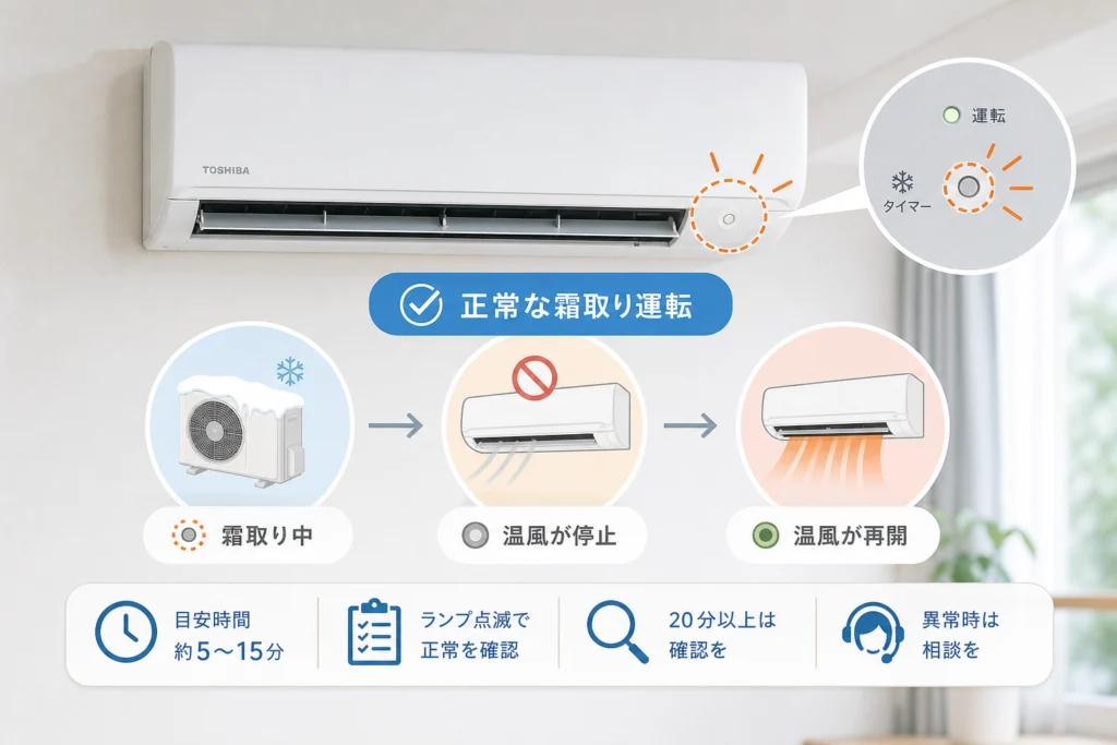 霜取り運転で温風が止まるのはなぜ?