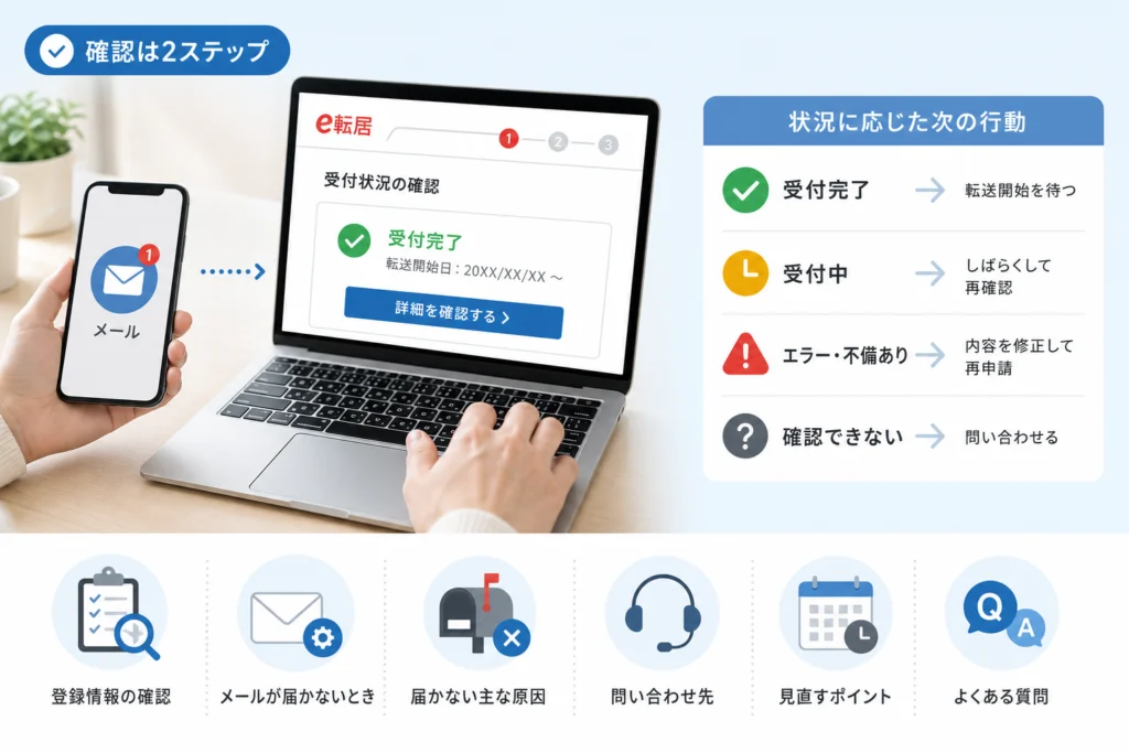 e転居の受付状況を確認する方法