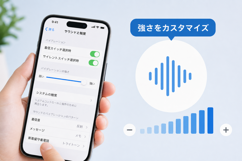 iPhoneのバイブ強さを変える方法｜強めにするカスタマイズテクニック