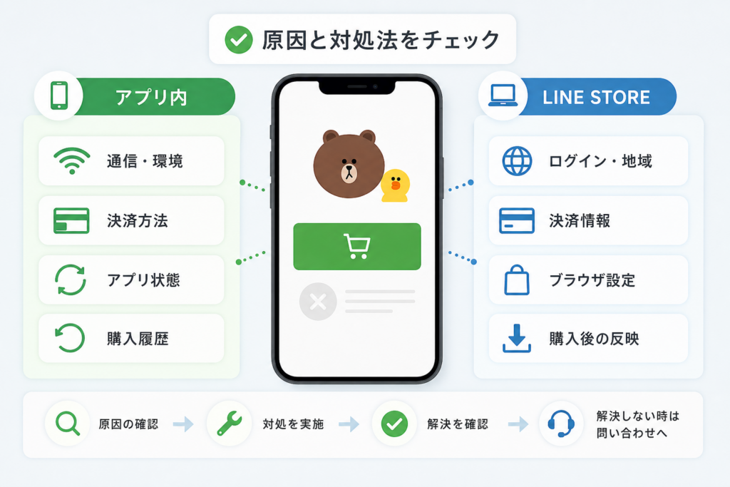 LINE STOREでスタンプを購入できない原因と対処法