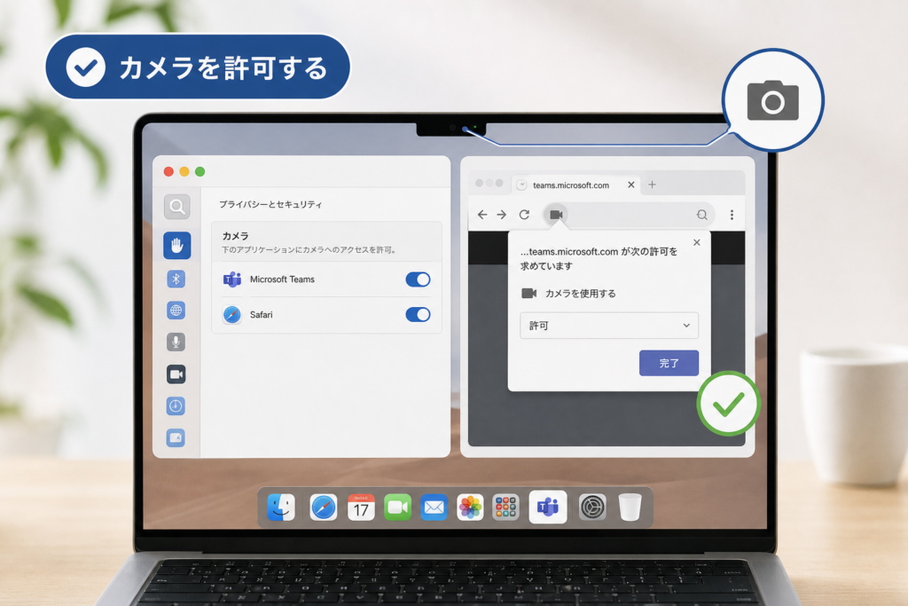Macとブラウザ版Teamsでカメラを許可する