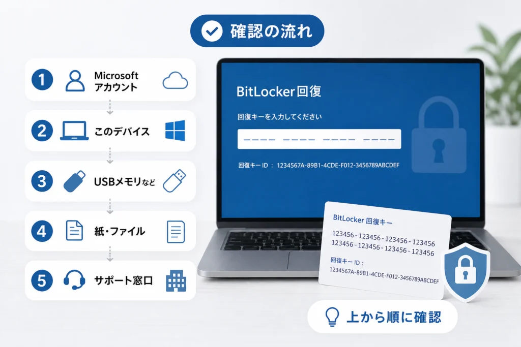 Microsoftアカウントにキーが表示されないときは何から調べる？
