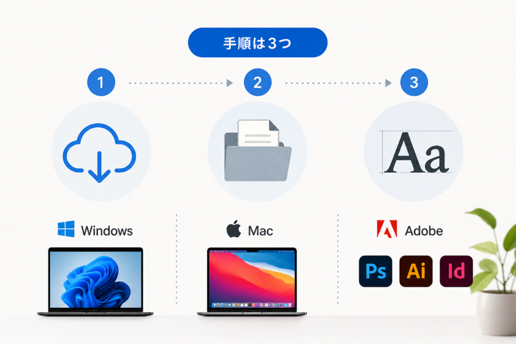 Noto Sans JPのダウンロード手順【Windows / Mac / Adobe】