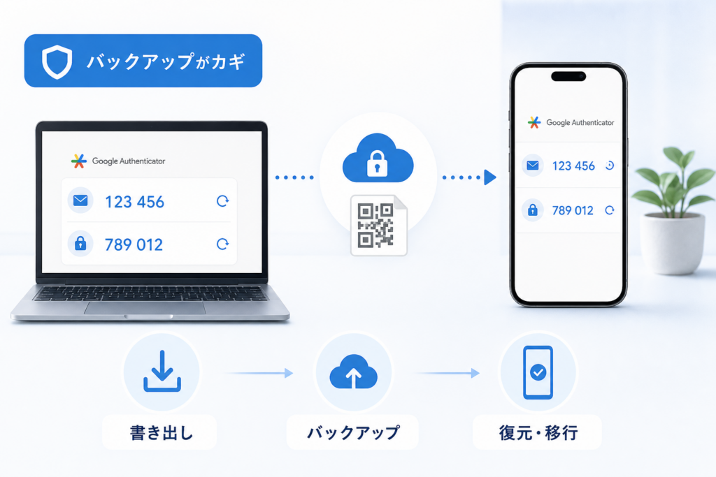 PC版Google Authenticatorのバックアップとデータ移行・機種変更対策