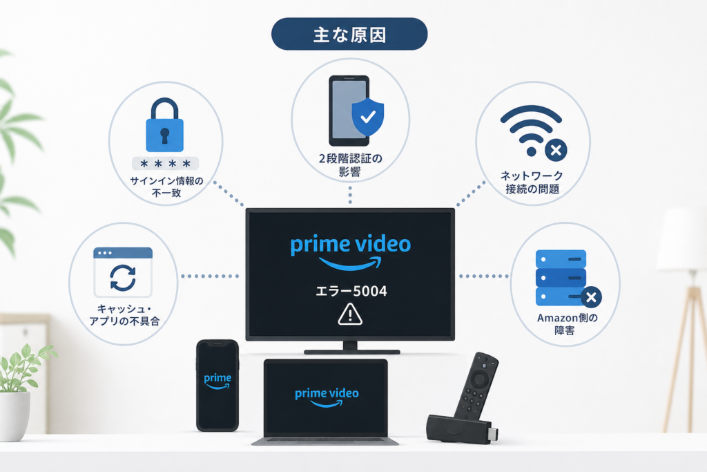 Prime Videoでエラー5004が発生する主な原因
