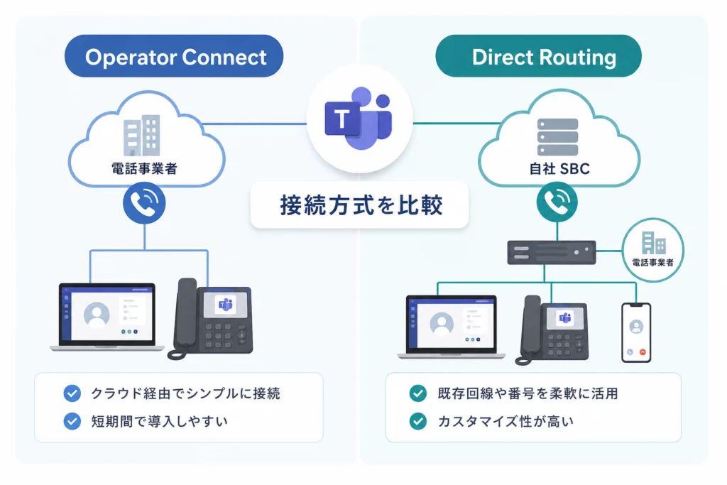 Teams電話の接続方式を比較｜Operator ConnectとDirect Routing