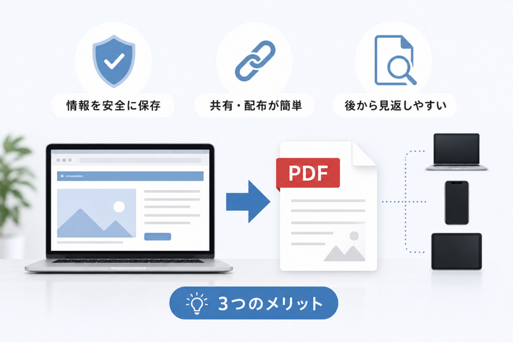 WebページをPDF保存する3つのメリットと環境別おすすめ方法