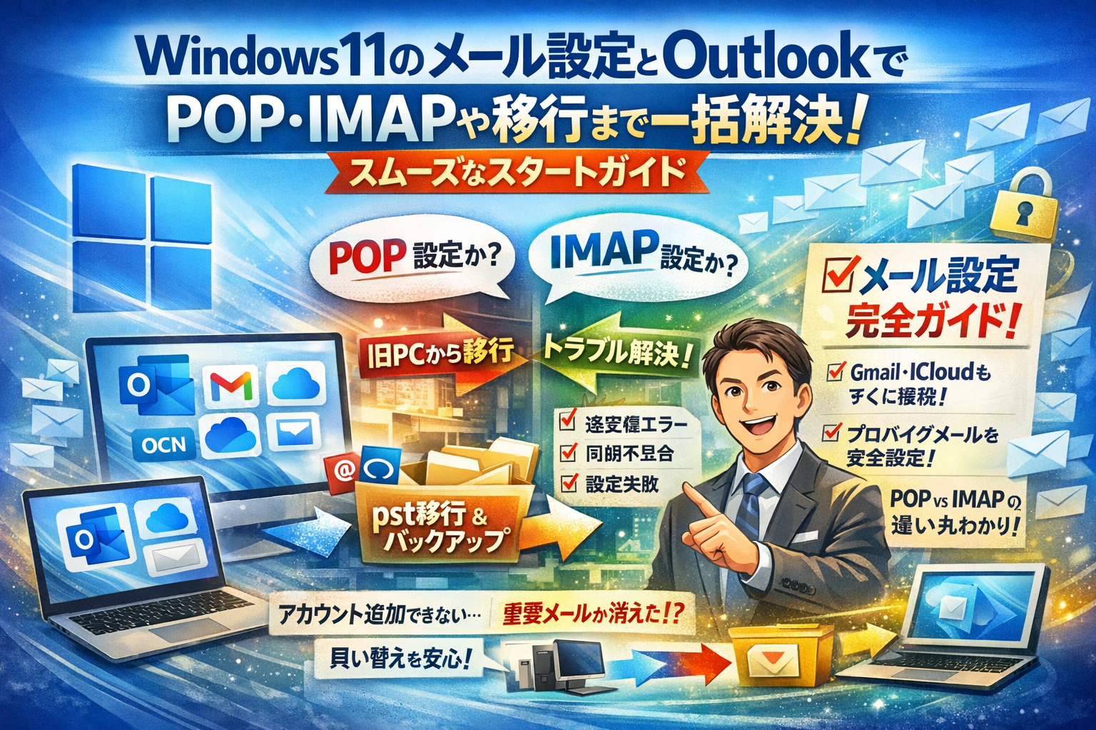 windows11のメール設定とOutlookでPOP・IMAPや移行まで一括解決！スムーズなスタートガイド - ハウスケアラボ