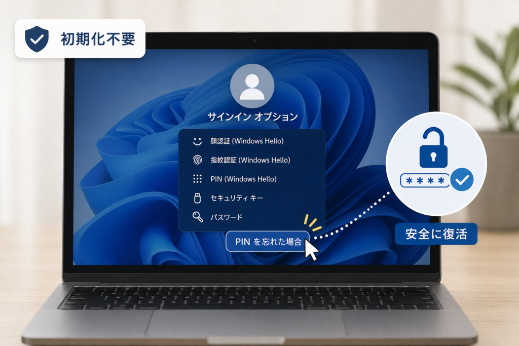 Windows11でPIN忘れたときの突破口！サインインオプションと「PINを忘れた」でログインを安全に復活させるコツ