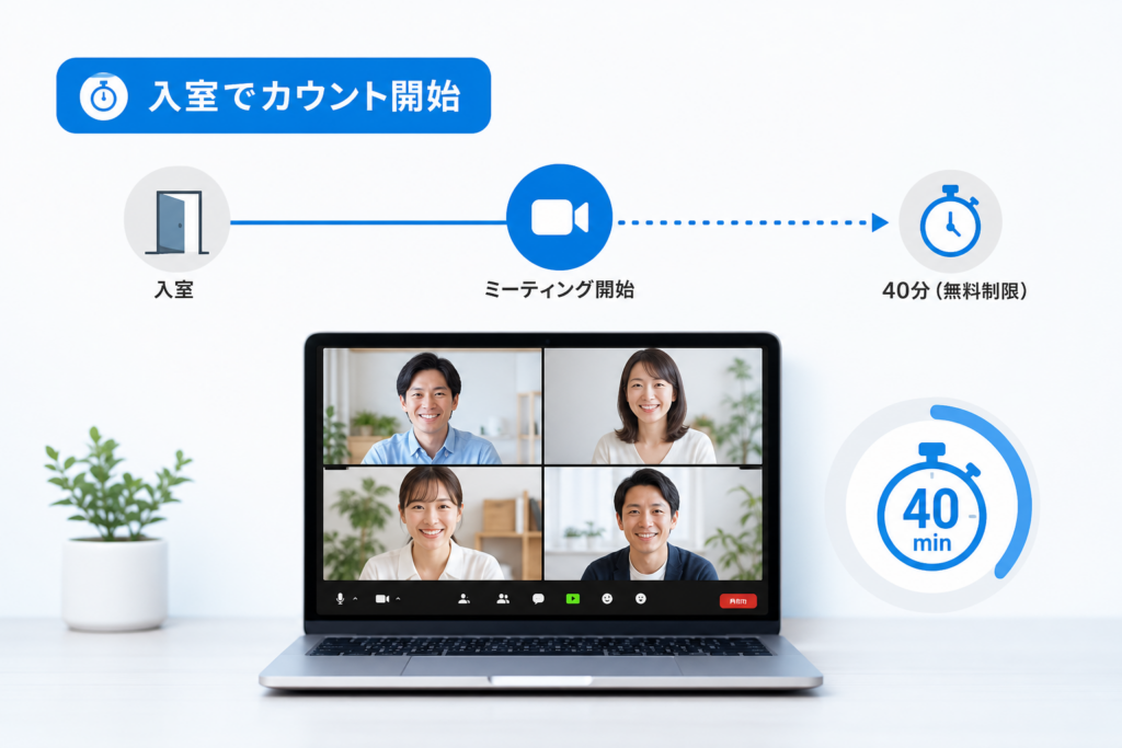 Zoomの40分制限タイマーはどこから始まる？時間計測の仕組み